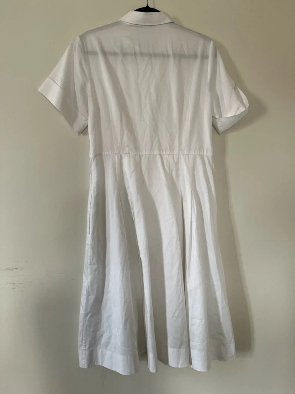 Brooks Brothers White Shirt Dress 8 Cotton Button Front Preppy Old Money Modest - Picture 9 of 9